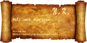 Német Karina névjegykártya